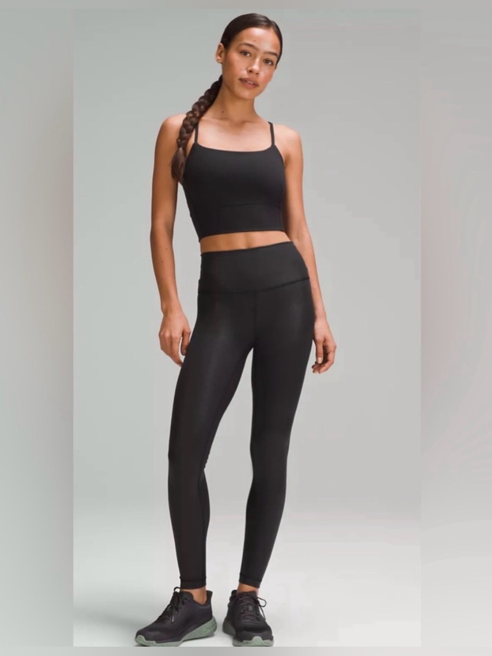 Lululemon Wunder Train Black Foil Shine High-Waist Tights Sz 6 28” - Picture 3 of 12